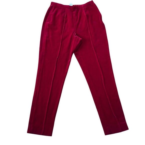 J.Crew Vintage red velvet seam front pant size 6 - Picture 1 of 10